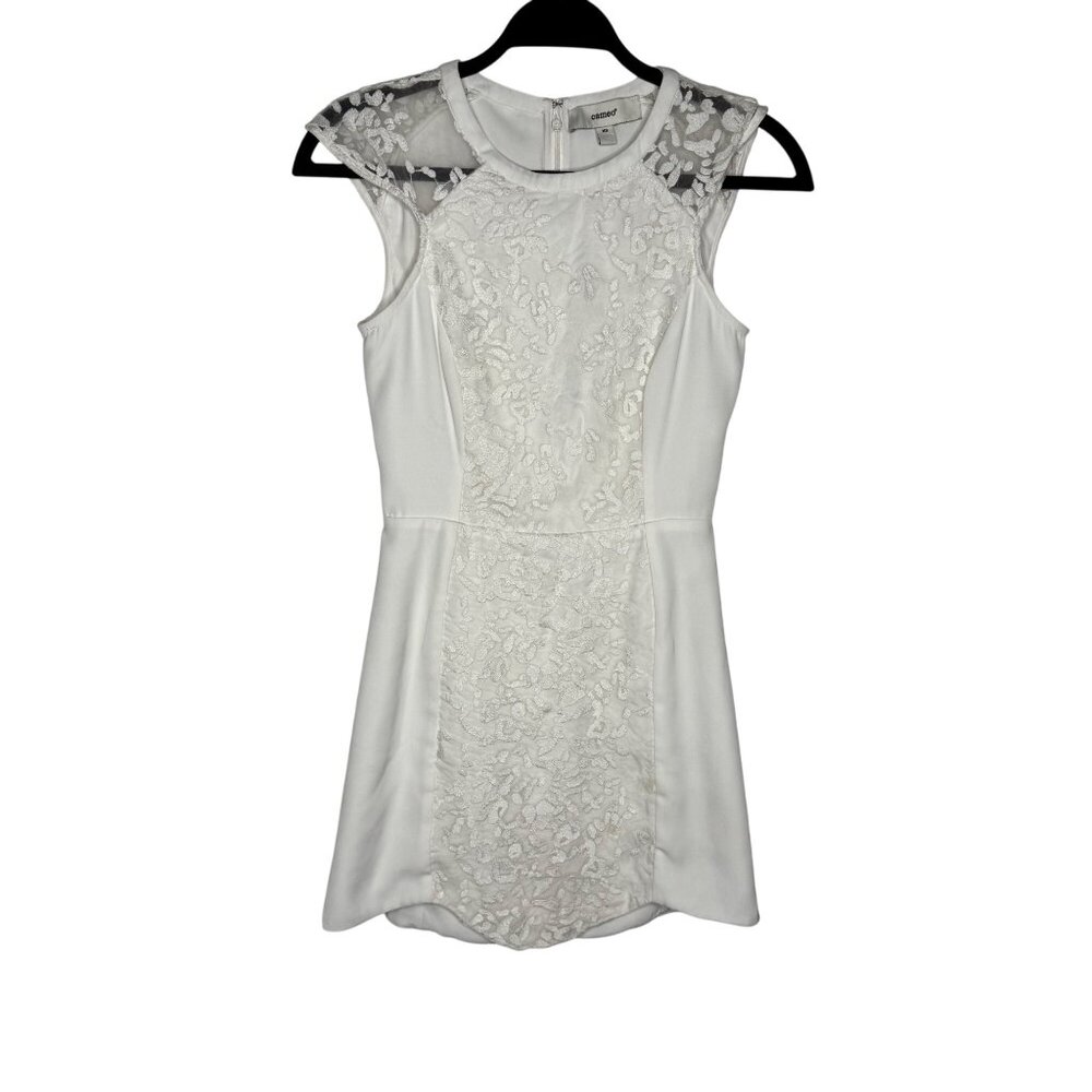 Cameo White‎ Embroidered Dress XS Bridal Engagement Rehearsal Dinner Dress